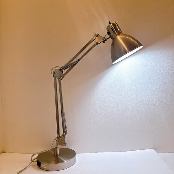 Interteck Architects Adjustable Desk Lamp Silver Powered Coated Metal Working - Picture 2 of 16